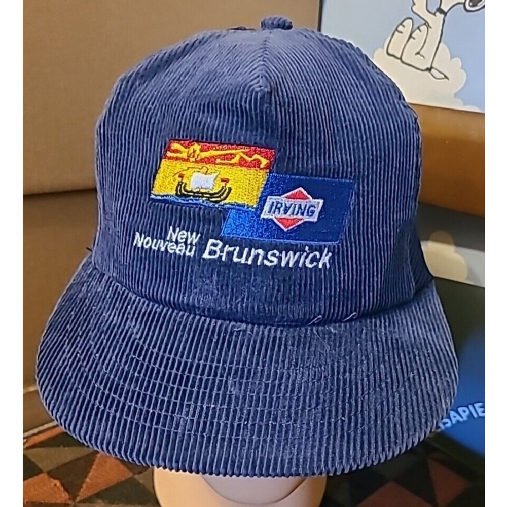 Vintage Irving New Brunswick Hat Blue Snapback Adjustable Made In Canada Trucker